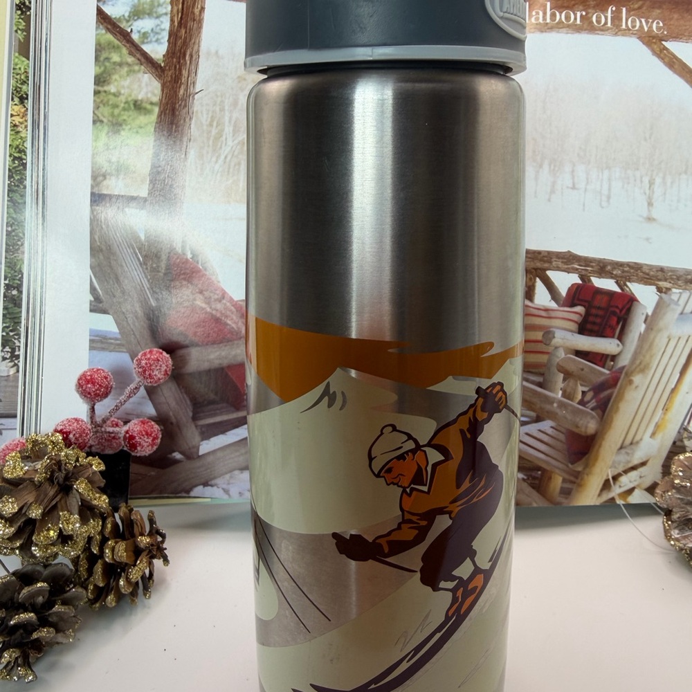 ā„ļøā„ļø Last Chanceā„ļøā„ļø CamelBak Silver Stainless Steel Water Bottle - Ski Graphic - Picture 11 of 13